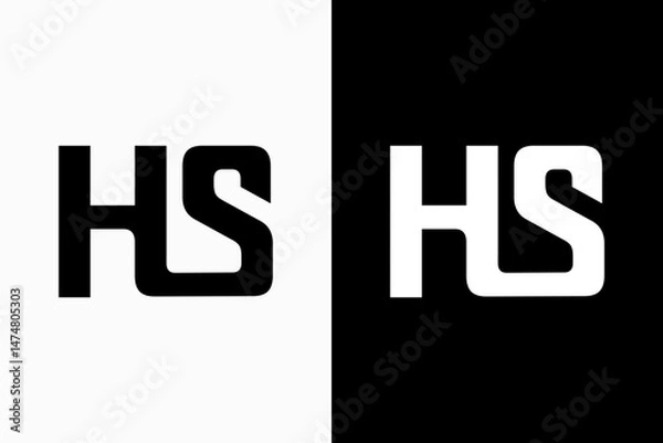 Obraz Initials HS Vector Logo Premium 