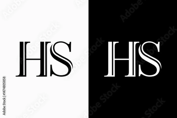 Obraz Initials HS Vector Logo Premium 