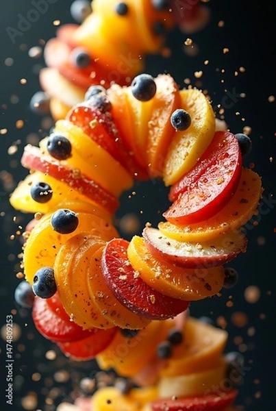 Obraz Slice food, food spiral, Eternal Taste Loop, Food in a Time Warp