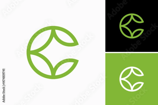 Obraz C Leaf Vector Logo Premium 