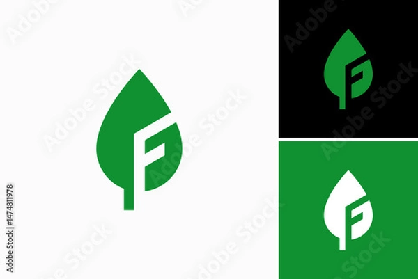 Obraz F Leaf Vector Logo Premium 