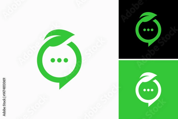 Obraz Chat Leaf Vector Logo Premium 