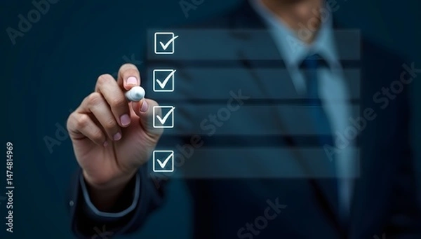 Fototapeta Digital Productivity Interface with Highlighted Option