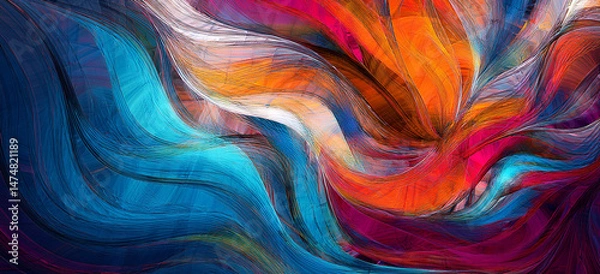 Fototapeta Abstract art background colorful wallpaper design Painting texture. Modern artistic pattern.