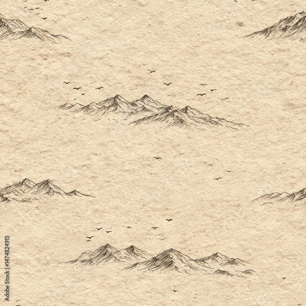 Fototapeta Mountain Landscape Illustration Nature Scene Digital Art Tranquil Environment Aerial View Artistic Concept