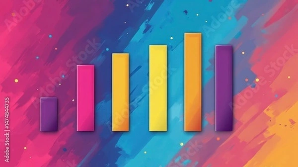 Obraz Abstract bars stand against a colourful, textured backdrop