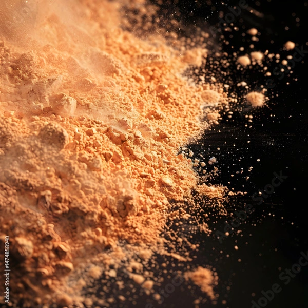 Fototapeta Abstract Swirls of Orange-Brown Powder