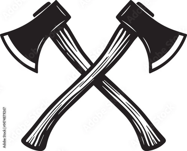 Fototapeta axes crossed vector drawing illustration