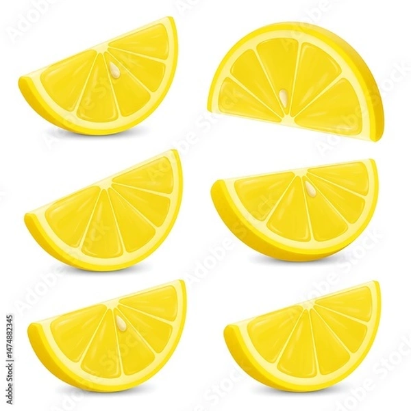 Fototapeta 3D Render of Lemon Slices