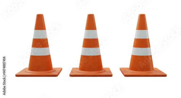 Fototapeta Isolated Traffic Cones
