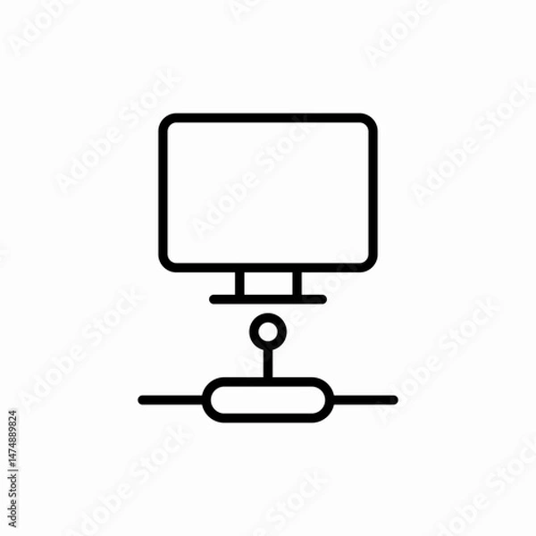 Fototapeta Computer desktop workstation setup icon vector sign