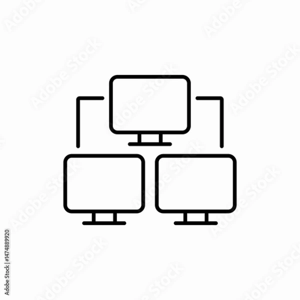 Fototapeta Network computer connection system icon vector sign