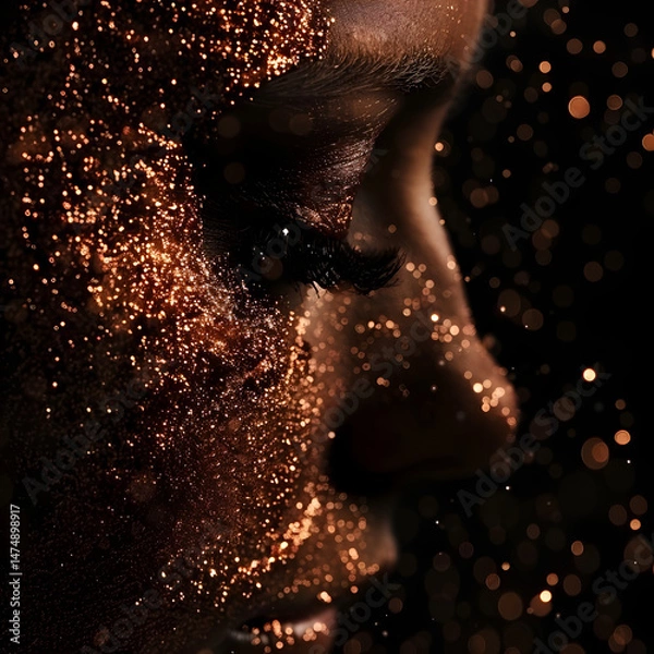Fototapeta Abstract Swirls of Copper Powder