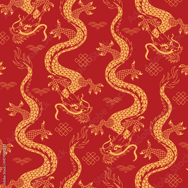 Obraz dragon pattern vector design