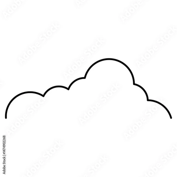 Fototapeta Cloud Line Icon