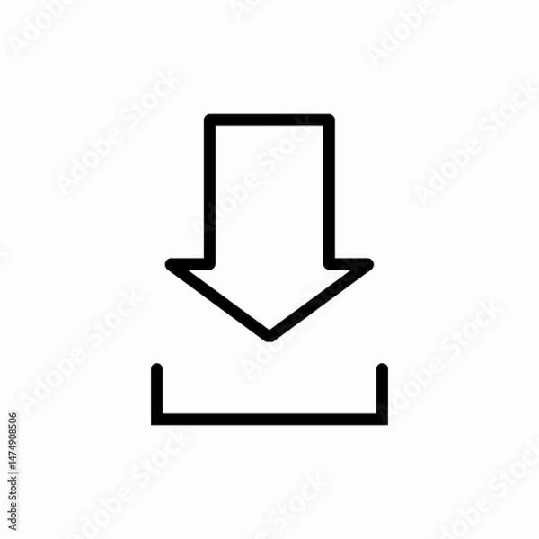 Fototapeta Download arrow direction button icon vector sign
