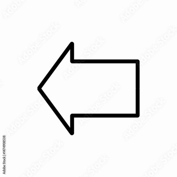 Fototapeta Left arrow direction pointer icon vector sign
