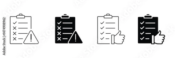 Obraz Set of Business Audit icon collection. documentation, auditor, checkmark symbol vector illustration.
