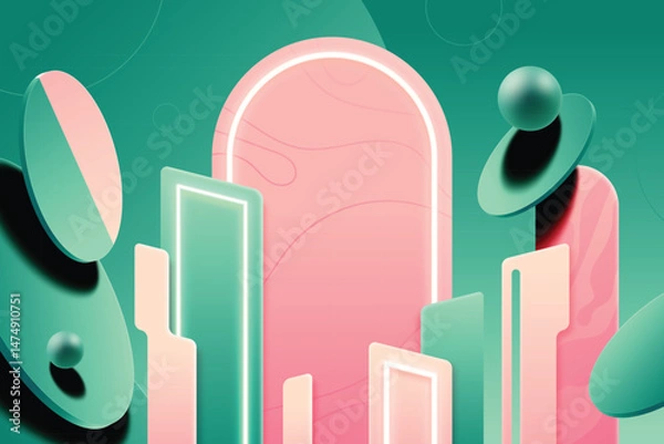 Fototapeta 3D pastel podium vector background