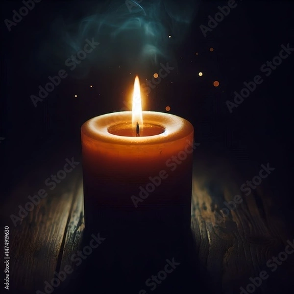 Obraz Warm Glow of a Candle in the Dark – Serenity and Tranquility