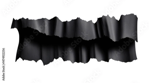 Obraz Abstract Dark Cloth: An artistic close-up captures the elegant folds and textural details of a dark cloth in an abstract, studio setting, creating a sophisticated and mysterious visual experience.