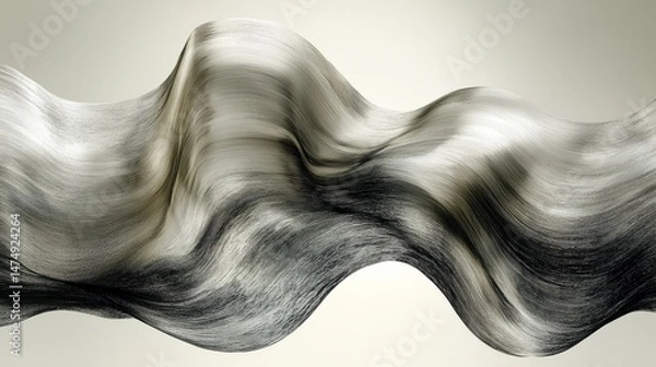 Fototapeta Flowing Abstract in Motion: A mesmerizing abstract composition featuring fluid, smoky textures. The artwork's organic lines evoke a sense of movement and artistic elegance.