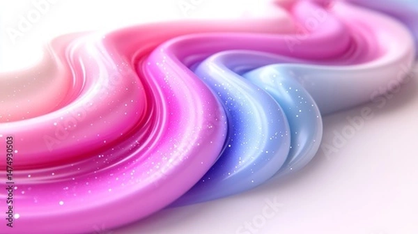 Fototapeta Swirling Colors: An abstract depiction of fluidity and elegance, featuring smooth, interwoven streams of vibrant pink, lavender, and blue.