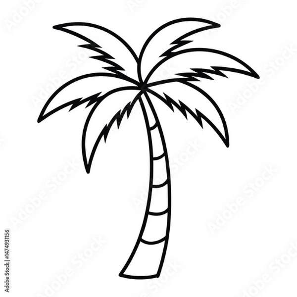 Fototapeta palm tree vector illustration