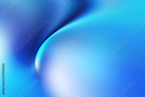 Obraz Modern bright abstract wave gradient blue background blurred colorful neon color flow trendy hologram effect graphics futuristic design for pattern banner web technology digital backdrop poster