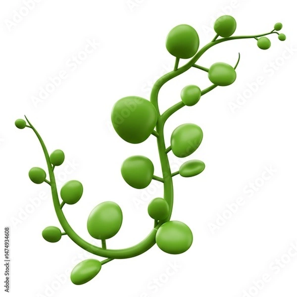 Obraz Stylized vine with large green buds