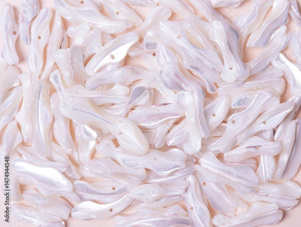 Obraz mother of pearl beads from sea shell, textured background