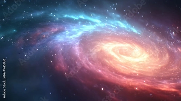 Fototapeta Spiral galaxy nebula in deep space