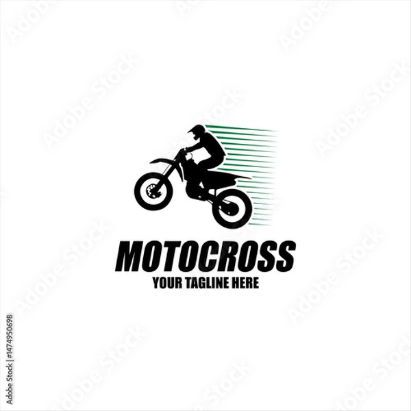 Obraz motocross silhouette logo vector illustration