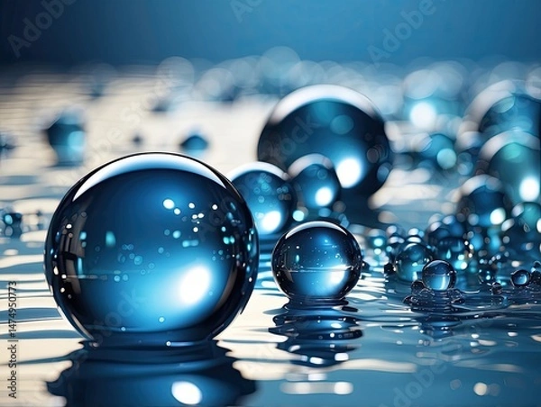 Fototapeta How about: "3D Rendered Abstract of Molecular Water Bubble Structure"?