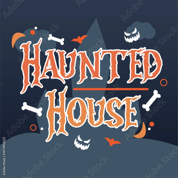 Obraz Isolated halloween lettering with ornaments Vector