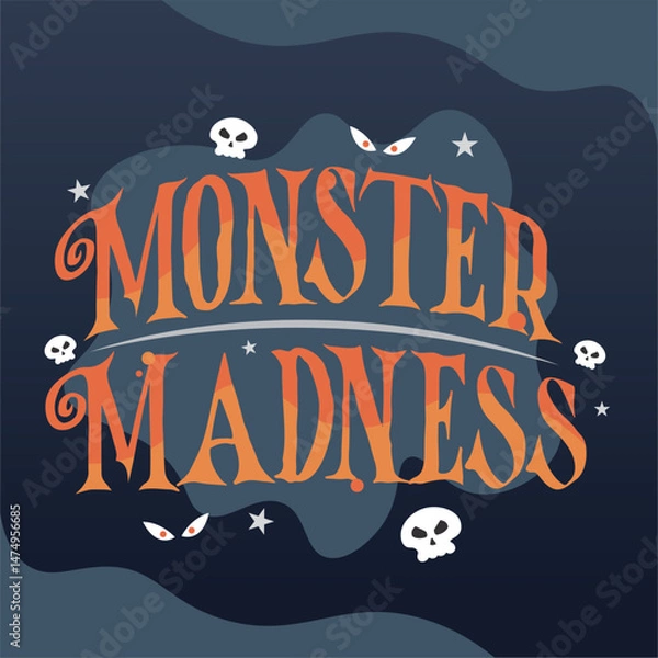 Obraz Isolated halloween lettering with ornaments Vector