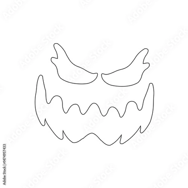 Obraz Carved pumpkin face Vector