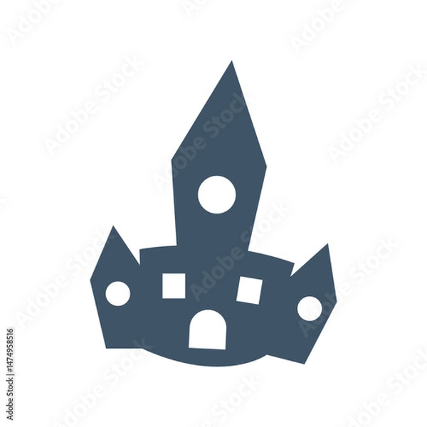Obraz Isolated silhouette of haunted house icon Vector