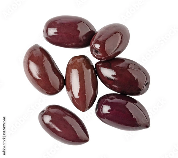 Fototapeta Kalamata olives isolated on transparent background