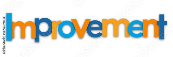 Fototapeta IMPROVEMENT colourful typography banner on transparent background