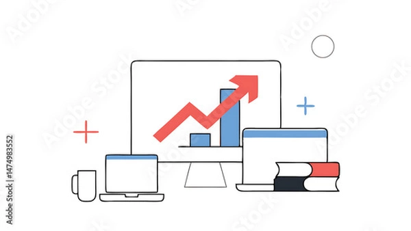 Fototapeta business training or courses concept can use for web banner infographics hero images flat isometric vector illustration isolated on white background 95254735 1