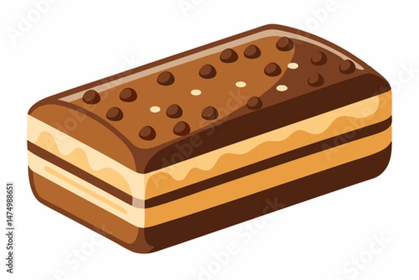 Obraz Delicious Chocolate Layered Cake with Chocolate Chips Topping