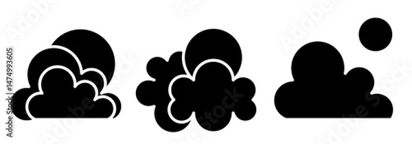 Obraz sunny cloud icon sheet vector symbol of weather illustration