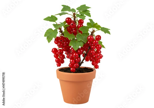 Obraz Red Currant Bush Plant in Pot