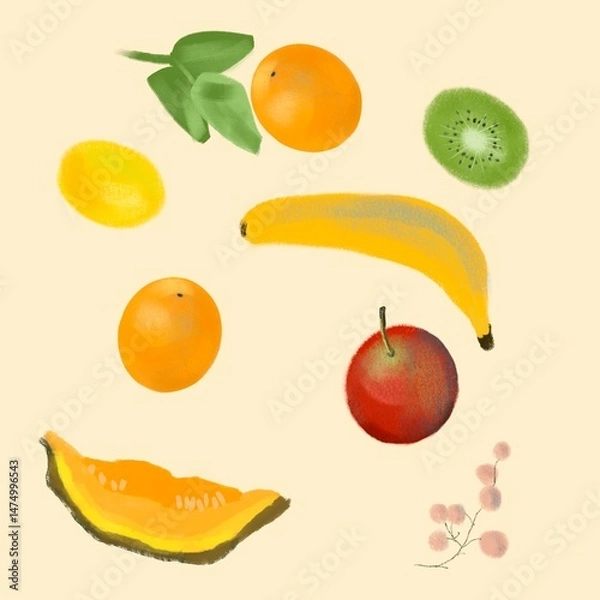Obraz set of fruits