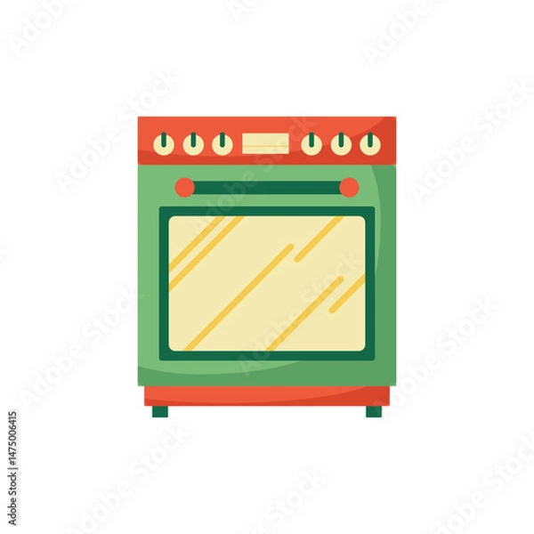 Obraz Simple Green and Beige Microwave Vector Illustration