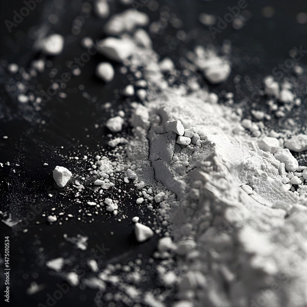 Fototapeta Abstract Explosion of White Powder on Black Background