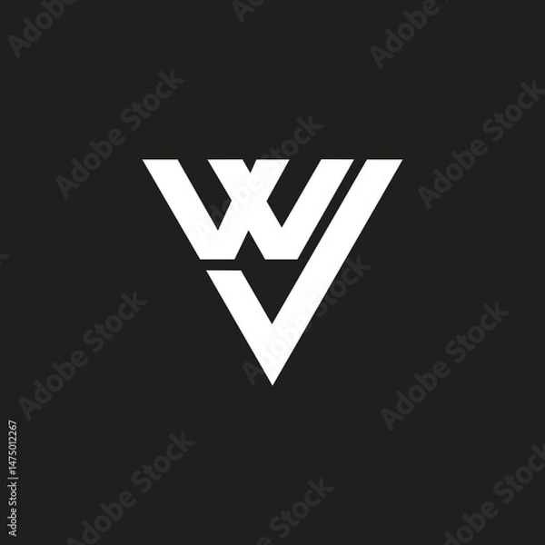Fototapeta Initial VW letter vector logo design.