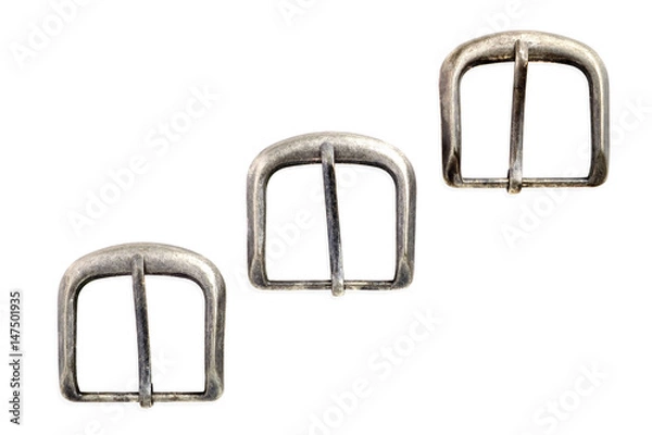 Obraz silver buckle isolated on white background