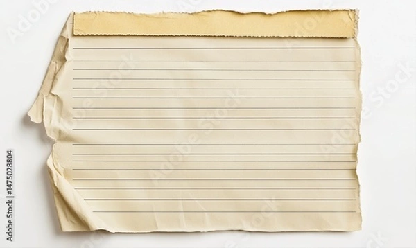 Obraz Aged, lined notepad paper with torn edges